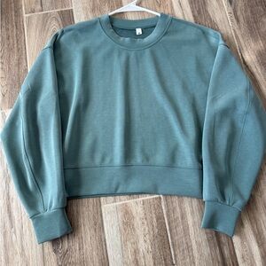 Lululemon Perfectly Oversized Cropped Crew *Softstreme* 4 Tidewater Teal W3EZLS